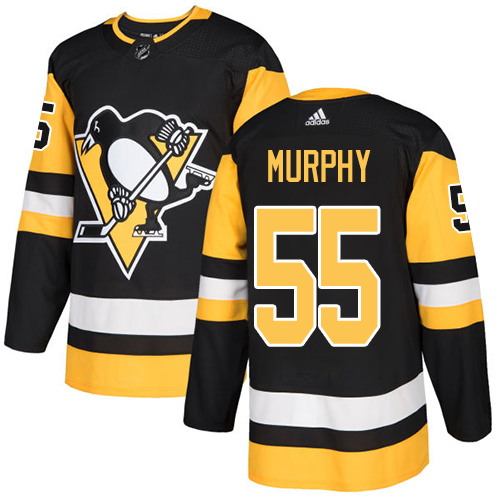 Adidas Penguins #55 Larry Murphy Black Home Authentic Stitched NHL Jersey - Click Image to Close